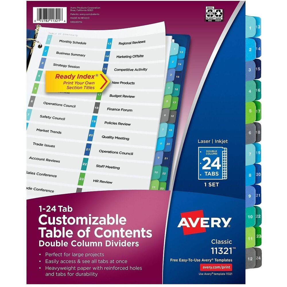 Colour-Coded Tab Dividers